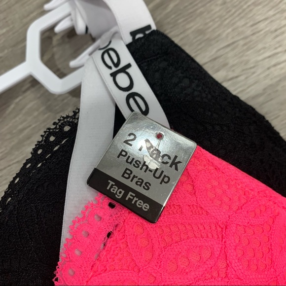 NWT BEBE 2 Pack Push Up Bra Sexy Pink Bra Set 38C - Picture 5 of 5